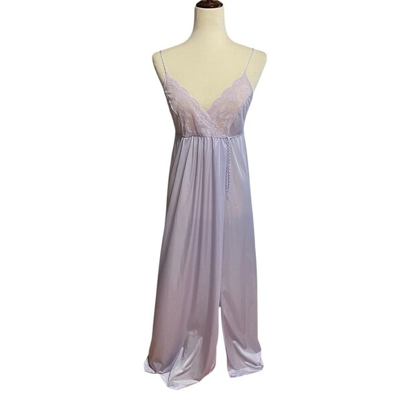 Vintage Gilead Nightgown Lavender Lace Trim Slip Dress Petite S/M Nylon USA - Picture 1 of 12